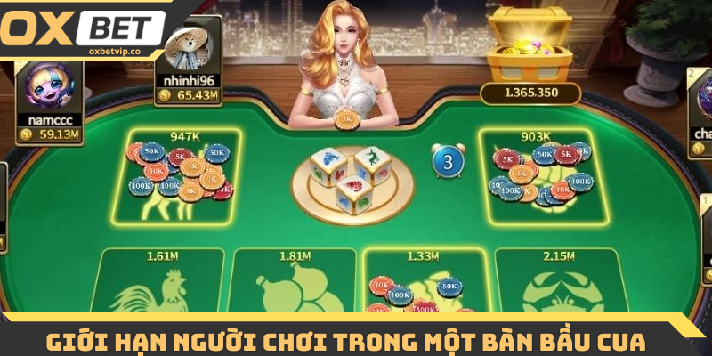 Giới hạn người chơi trong một bàn bầu cua