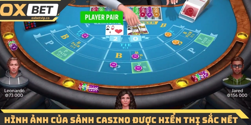 Hình ảnh của sảnh casino được hiển thị sắc nét 